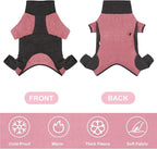 Dog Winter Coat Soft Fleece Dog Clothes for Cold Weather, Warm Dogs Pullover Pajamas Cozy Cold Weather Jacket Full Body Suit Windproof Fleece Sweater for Dogs Walking Hiking Sleeping (Pink S)