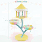 PETSITE 57.5 inch Tall Cute Cat Tree Tower, Cat Tower with Paper Rope Scratching Posts, Top Open-plan Condo, 2 Side Removable Perches, and Dangling Balls, Amusement Park Style Cat Tree for Indoor Cats