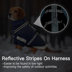 XXX-Large Dog Coat with Reflective Harness 2 in 1 for Dog Walking | Winter Turtleneck Windproof Coat for Large Dogs,Snowsuit with Sleeves Protect Joints,Cold-Weather Clothing(Navy-Blue)