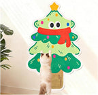Cartoon Cat Scratching Mat, Cute Wall Cat Scratcher for Christmas, New Year, Pet Scratching Pad with Self-Adhesive Backing, Furniture Protector for Couch Door Sofa Indoor (Christmas Tree)