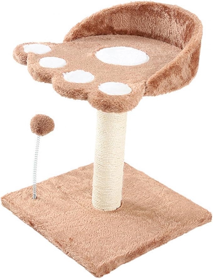 Cat Scratching Post Cat Tree Towers Wear Resistant Interactive Cat Toy Ball for Play Rest Indoor Cats Cat Tree Cat Furniture Cat Condo, Brown