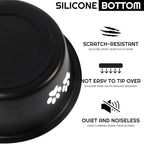 YUDANSI Dog Bowls 2 Pack Small Medium Dogs Feeding Food Water Bowl with Non-Slip Silicone Sole, Stainless Steel Dog Dishes Elevated Raised Pet Feeder(Black, L(6.6 Cups)