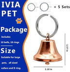 Large Dog Christmas Bells, Collar Loud Bells, Pet Tracker，Pet Loss Prevention, Handmade Metal(Gold)