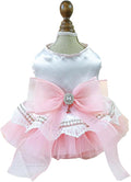 Fashion Sweet Puppy Dog Blingbling Princess Skirt Pet Dog Lace Cake Camisole Tutu Dress G-Pink L
