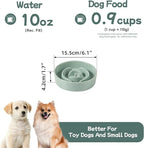 Ceramic 0.9 Cup Dog Bowl Slow Feeder for Small Dog, 6.1inch Pet Puzzle Slow Feeder, Stop Bloat, Preventing Choking(1 Bowl-Light Green)