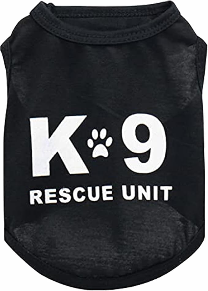 2Pack Dog Security Costume Cotton Dog Shirt for Small Dog Boy Pet Clothes K9/Security Puppy Black Vest T-Shirts Cat Top Tee Breathable Stretchy (Large)