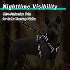 No Pull Pet Harness Dog Harness Adjustable Outdoor Pet Vest 3M Reflective Oxford Material Vest for Dogs Easy Control for Small Medium Large Dogs (XL) BARKBAY