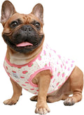 iChoue 100% Breathable Cotton French Bulldog Halloween Cartoon T Shirts Cute Clothes for Dogs Vest Tank Tops Puppy Frenchie Pug Small Puppy English Boston Terrier Strawberry - Medium
