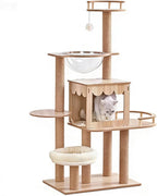Large Outdoor Cat Tree Tower with Space Capsule, Strong Load-Bearing Frame & Modern Scratching Post