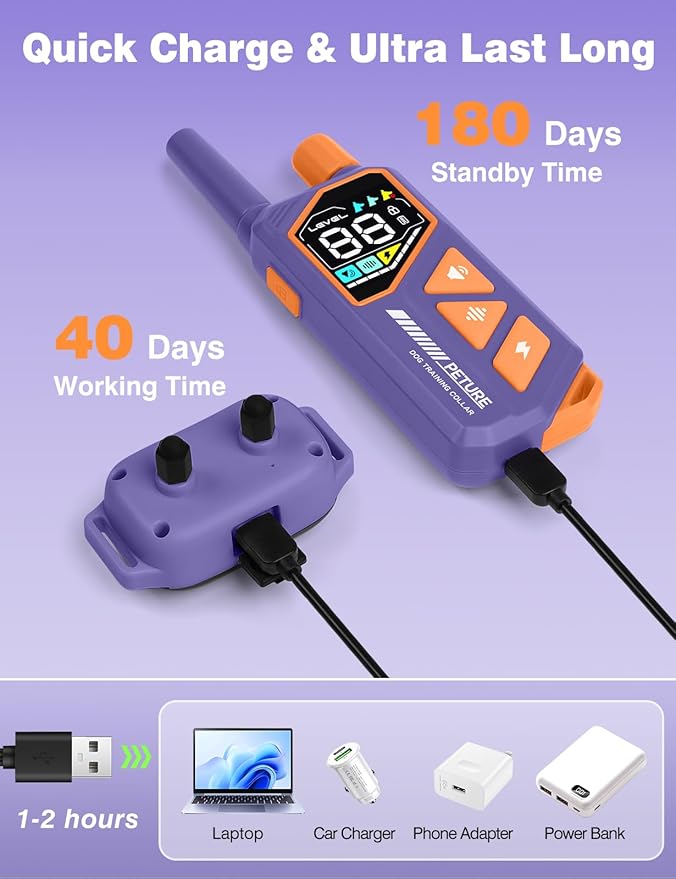 Dog Training Collar with Remote - 3300Ft & IP67 Waterproof Dog Training Collar with Beep Vibration Static & No Static Modes, Shock Collar for 5-120lbs Small Medium Large Dogs, Security Lock,Flashlight