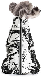 Fleece Dog Coat for Small Medium Dog,Pullover Pajamas Jumpsuit Bodysuit Puppy Coats with Legs, Pet Windproof Warm Cold Weather Jacket Full Body Vest Cozy Snowsuit Outfit Clothes (White, S)