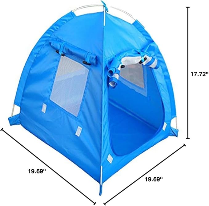 Breathable Washable Pet Puppy Kennel Dog Cat Folding Indoor Outdoor House Bed Tent (Blue,L)