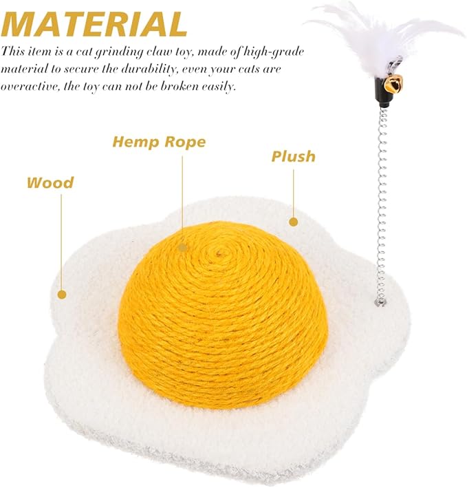 balacoo Pet Toy Cat Scratching Board, Hamster House, Egg Yolk Design, Interactive Kitten Toys