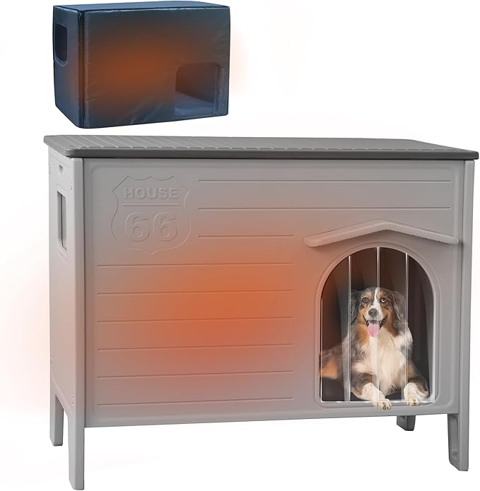Rockever Insulated Outdoor Dog House Liner, Dog House Outdoor Indoor for Large Dogs, Plastic Elevated Outdoor Dog House Waterproof Dog Kennel with Window, Clean Easily (Only Liner)