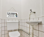 Funny Toilet Wood Decor Sign, If You Sprinkle While You Tinkle Please Be Neat Wipe the Seat! Hanging Printed Wooden Plaque Décor, Bathroom Wall Décor, Wood Wall Sign for Public Restroom 12x6 inch