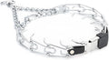 Herm Sprenger Chrome Plated Steel Dog Collar with Quick Release ClicLock Buckle and Biothane Insert Training Collar for Dogs Made in Germany (Black, 23in x 3.2mm(Neck Size up to19-20in))