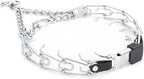 Herm Sprenger Chrome Plated Steel Dog Collar with Quick Release ClicLock Buckle and Biothane Insert Training Collar for Dogs Made in Germany (Black, 23in x 3.2mm(Neck Size up to19-20in))