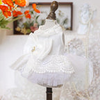 Fashion Sweet Puppy Dog Blingbling Princess Skirt Pet Dog Lace Cake Camisole Tutu Dress E-White-1 S