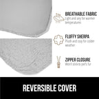 GORILLA GRIP Cat Window Perch, Foldable Cat Window Hammock Bed with 6 Large Suction Cups, Cordless Indoor Wall Shelves, Strong Metal Frame Holds 30lbs, Reversible Washable Sherpa Cover, Medium Gray