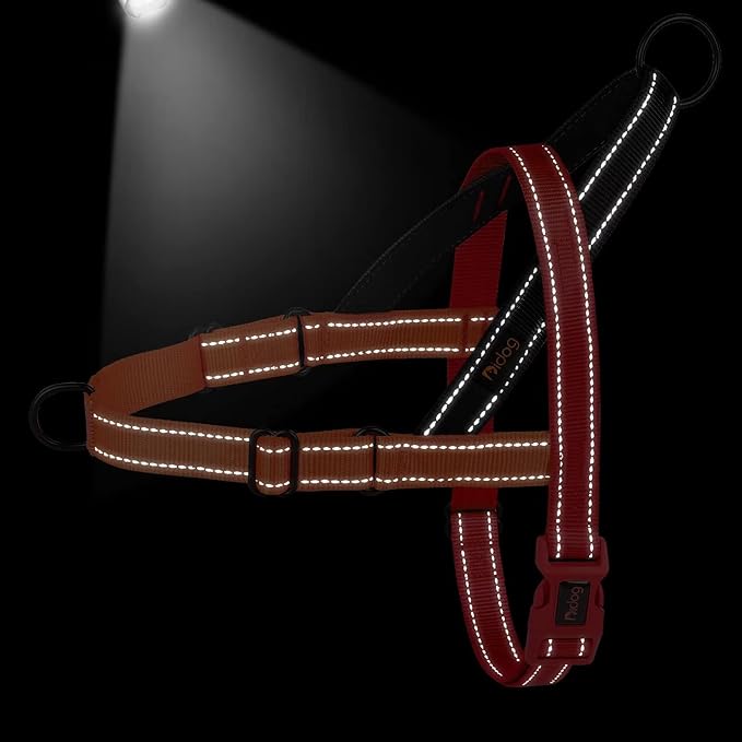 Didog No Pull Dog Harness with Soft Padded Handle, Quick Fit & Lightweight Adjustable Vest Harness, Easy for Training Walking for Small & Medium and Large Dogs(Red,M)