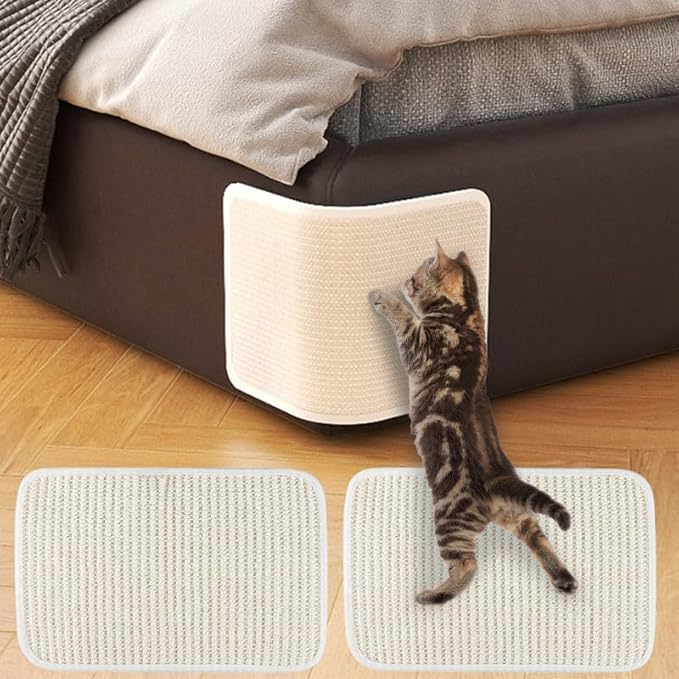 Cat Scratching Pad Natural Sisal Sofa Corner Furniture Protector Scratcher Mats Protecting Carpets and Sofas Couch Corner Furniture Anti-Slip Sisal Cat Repellent Mat for Sofa Bed Desk Legs