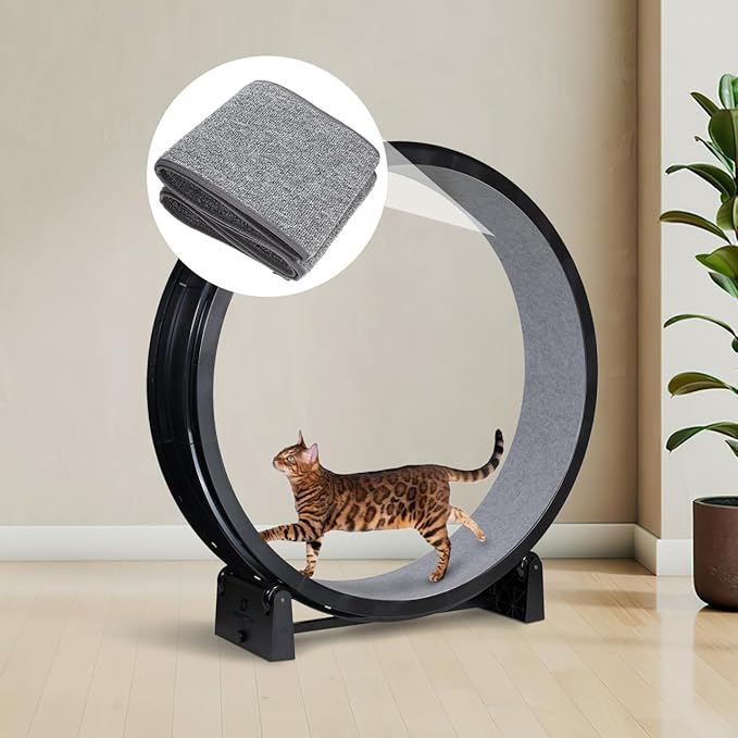 Kisangel Cat Carpet Scratching Mat Replacement, Cat Treadmill Accessories Felt Running Wheel Cushion Mat Scratch for Indoor Supplies Furniture, 95x10 inches