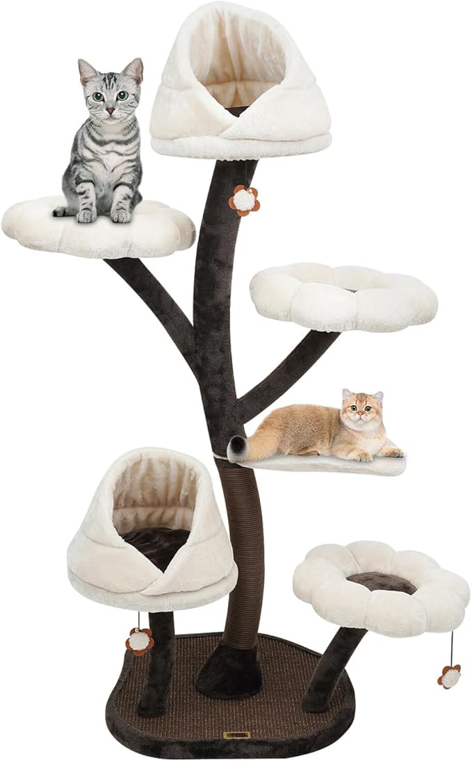 6-Tier Cat Tower for Indoor Cats, Multi-Level Durable Cat Scratching Post Heavy Duty Cat Trees with Scratching Post for Indoor Cats