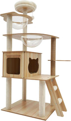 Cat Tree, Multi-Level Cat Tower for Large/Small Cats Climbing Kitty House with Resting Platforms & Scratching Posts Cats Activity Center Cat Climbing High Load Capacity (Beige)