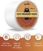 Cat Scratch Tape 2 Rolls - Clear Double Sided Furniture Protector Tape - 2.5in15 Yards