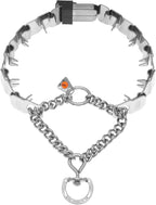 Herm Sprenger NeckTech Sport Stainless Steel Dog Training Prong Collar with ClicLock Buckle and Assembly Chain No-Pull Collar with Swivel D-Ring Made in Germany (20in (Neck Size up to 17in))