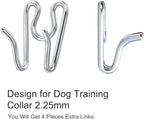 Dog Collar Extra Links Designed for Training Collars (4 Pack) Steel Chrome Plated Dog Training Collar Links (2.25mm, Silver)
