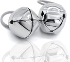 Large Dog Bells, Collar Loud Bells, Pet Tracker & Training, Handmade Metal(Silver)