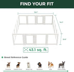 FXW AuraSpace Acrylic Indoor Dog Playpen for Puppies and Small Dogs, 24 Inch, 16 Panels, White