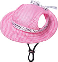 Round Brim Princess Hat Visor Hat Pet Dog Mesh Porous Sun Hat with Ear Holes for Small, Extra Small Dog Teddy, Pug, Chihuahua, Shih Tzu, Yorkshire Terriers, Papillon Pink M