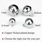 4 Sets Cat Bell for Dog Collar Charm Training Pet Pendant Accessories with 2 Pack Stainless Steel Dog Tag Clips(2 Small Silver)