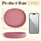 BNOSDM Silicone Cat Bowl 2 Pcs Non-Slip Cat Dish for Dry Food and Wet Food Shallow Relief Whisker Fatigue Pet Bowls Plates Set for Kittens, Small Cats and Dogs (Red)