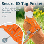 BARKBAY Dog Harness No Pull Oxford with ID Tag Pocket - Heavy Duty, Reflective, Easy Control for Large Dogs(Pumpkin Oxford,XL)