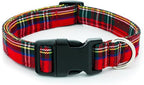 Tunkoo Christmas Plaid Dog Collar, Cute Adjustable Red Collar for Boy and Girl Dogs, Dog Collar with Strong Plastic Buckle - for Small Medium Large Pets, L
