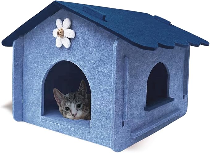 Lukamoo® Cute Cat House (Oceanic Cottage, Large)