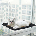 Cat Window Hammock Perch Cat Safety Sunny Bed with Durable Heavy Duty Suction Cups Resting Sunny Window Seat for Indoor Cats Sleeping Space Saving Window Mounted Holds Up to 30lbs (Black)…