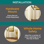 MyPet Windsor Walk Thru Pet Gate: 28.68" - 47.85" Wide Dog Gate. Hardware Mount, Dog Gates for The House, Cat Gate for Doorway. 31" Tall, Matte Bronze