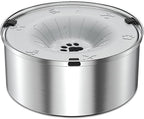 SCHITEC Dog Water Bowl No Spill 1.2L/40oz Slow Drinking Anti-Splash Stainless Steel Dog Bowl with Floating Disk, Spill Proof Pet Travel Water Dispenser for Sloppy Messy Drinkers(Light Gray)