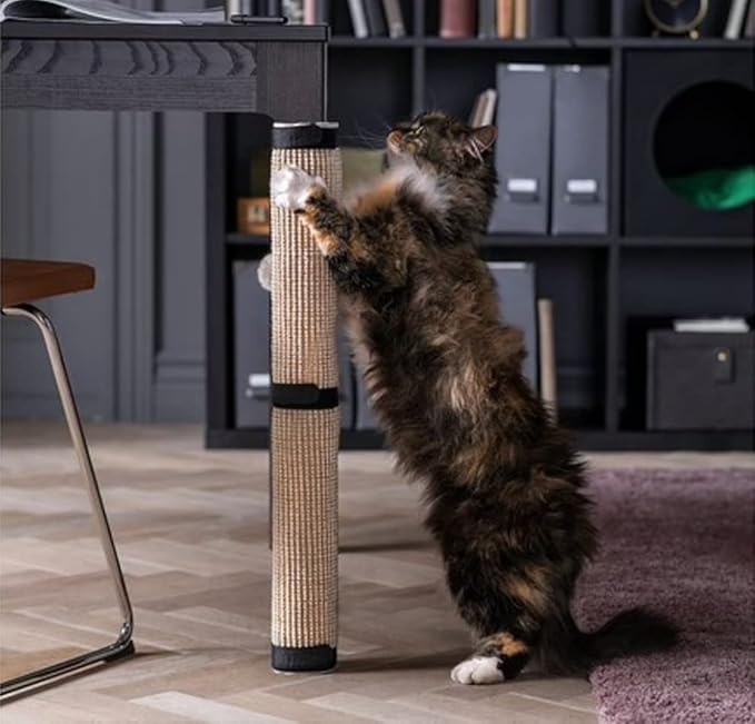 IKEA 303.777.94 LURVIG Cat Scratching Mat, Natural, Quickly Transforms a Common Table Leg Into a Scratch Mat Where Your Cat Can Stretch and Sharpen Their Claws, Dimensions 24 3/4"L x 9 7/8"W