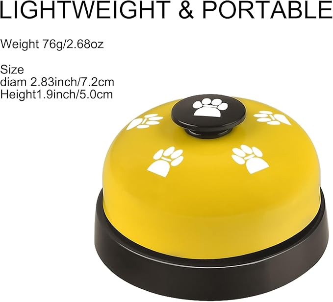 3 Pack Dog Doorbells, Pet Training Bells for Outside Potty Training and Communication, Bell for Dog Cat Puppy Interactive Toys (Yellow, 3 Pack)