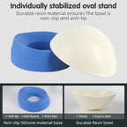 Bulldog Bowl Anti-Slip Dog Cat Dish Detachable Rubber Dog Bowl Pet Sterile Tilted Pet Feeder Slope Base (Blue, 3.5 Cup (Medium/Large Dog))