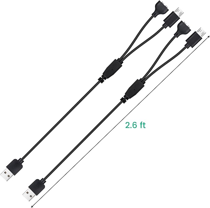 2-Pack Charger Replacement for NVK Dog Training Collar, Magnetic Charging Cable for UKE Shock Collar, Black