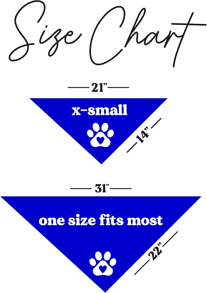 Workout Buddy Dog Bandana | 100% Cotton Adjustable Triangle | Made in USA | Workout | Sports | Gym | Royal, X-Small (1095)