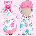 Dog Dress Girl Dog Dresses with Bowknot Tulle Princess Pet Clothes for Small Medium Large Dogs Girls Boys Cats Outfit Apparel (Large, Happy Easter)