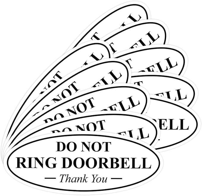 All Quality Oval DO NOT Ring DOORBELL Thank You Sign - White Large 10 Pack
