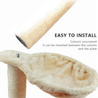 Cat Hammock Bed, 17inch Spoon-Shape Soft Plush Cat Tree Hammock, Plush Covered Cat Bed, Scratch-Proof Cat Tree Replacement Parts for Cats